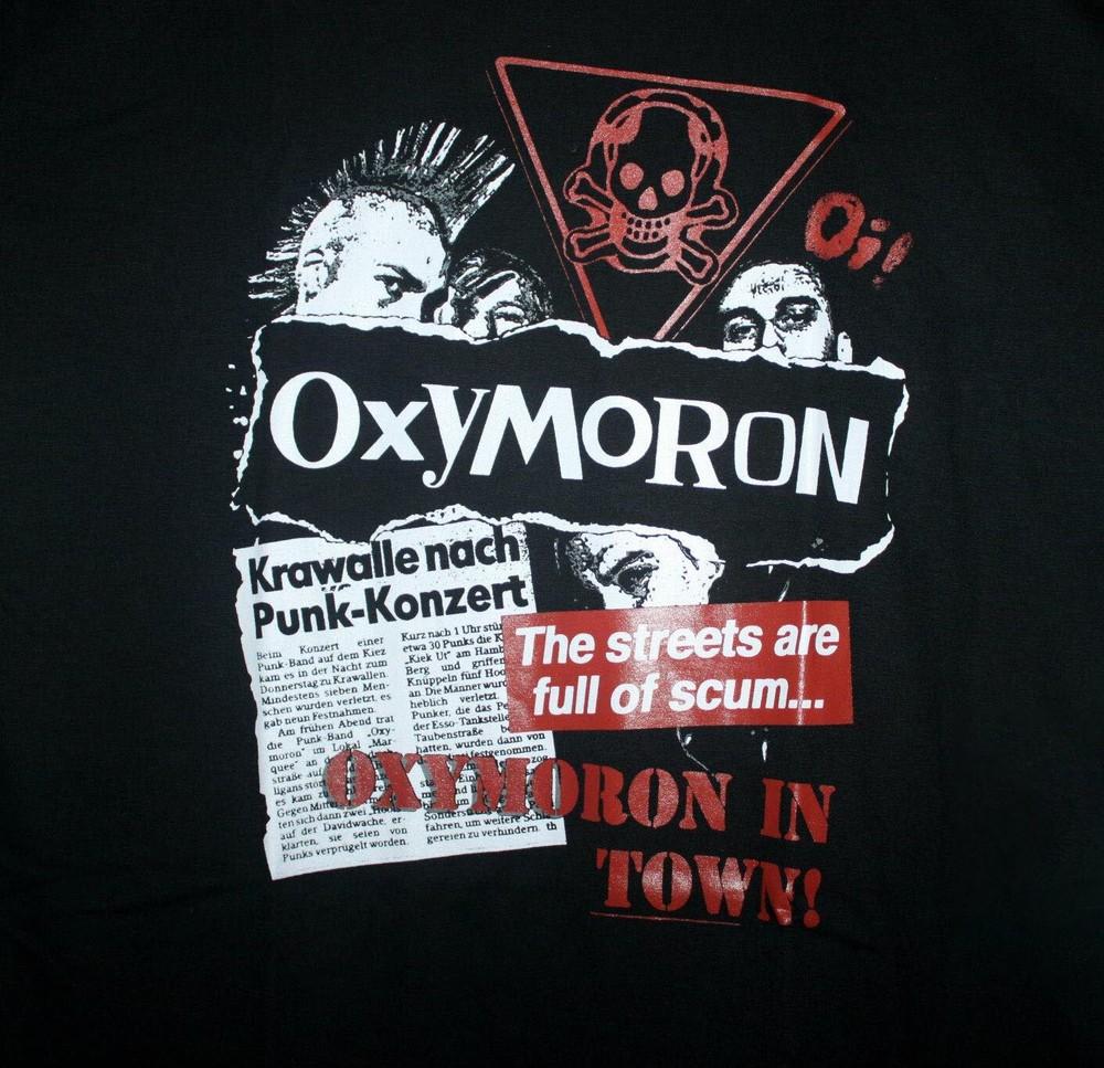 Oxymoron Band The Streets Are Full Of Scum Черная Футболка Все Размеры Унисекс Унисекс Футболка XL