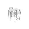 Dining Table Set - VERSA - Helena - 3 Pieces - Wood and Metal - White