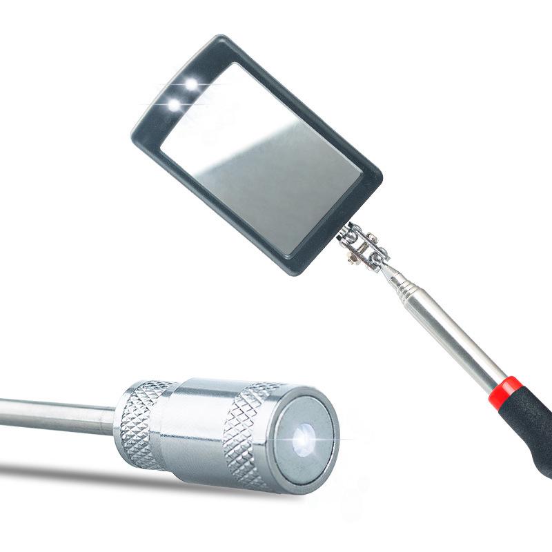 1.5 lb Telescopic Magnetic Pickup Tool with Light, Strong Magnet, Extendable Round & Square Mirror, Auto Repair Flashlight Head