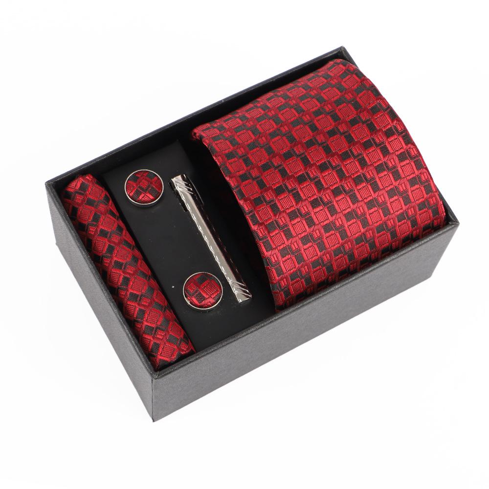 Luxe Heren Jacquard Borduurdas Cadeauset met Gepersonaliseerd Logo Ontwerp