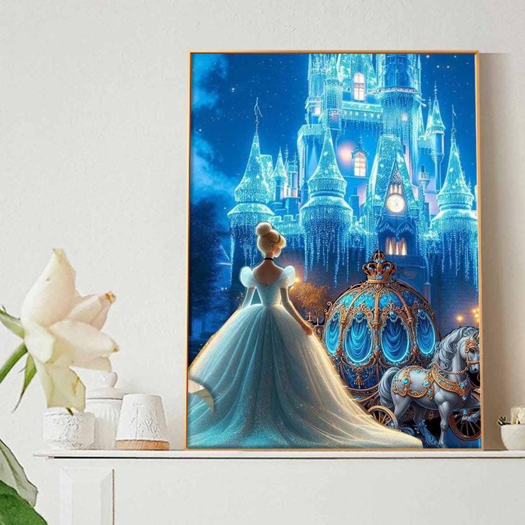DIY Diamond Painting Crystal Palace and Cinderella Cross Stitch Kit Mosaic Art Diamond Painting Full Circle Diamond Home Decoration