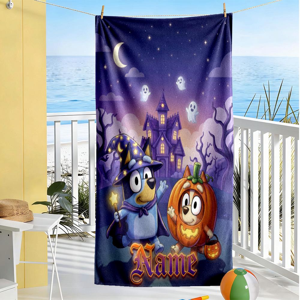 Halloween Party Invitation Customize Your Name Beach Towel High Absorbency & Quick-Dry Suitable for Sports Travel Swimming Yoga Bathroom Beach And Poo
