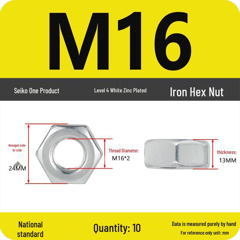 Black Galvanized Nickel-Plated Iron Hex Nut Screw Cap, GB Grades 4.8/8.8/12.9, Sizes M4/M5/M6/M8