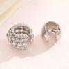 Exaggerated Metal Wide Clip Earrings Set For Women Simple Silver Color C-Shaped Half Circle Beaded Ear Cuff Jewelry Gift