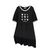 Plus Size A-Line Mid-Length Dress with Round Neck (Sizes 200-350 Jin)