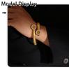 18k Gold Plated Life Tree Rhinestone Open-end Bracelet, European & American Design, Titanium Steel