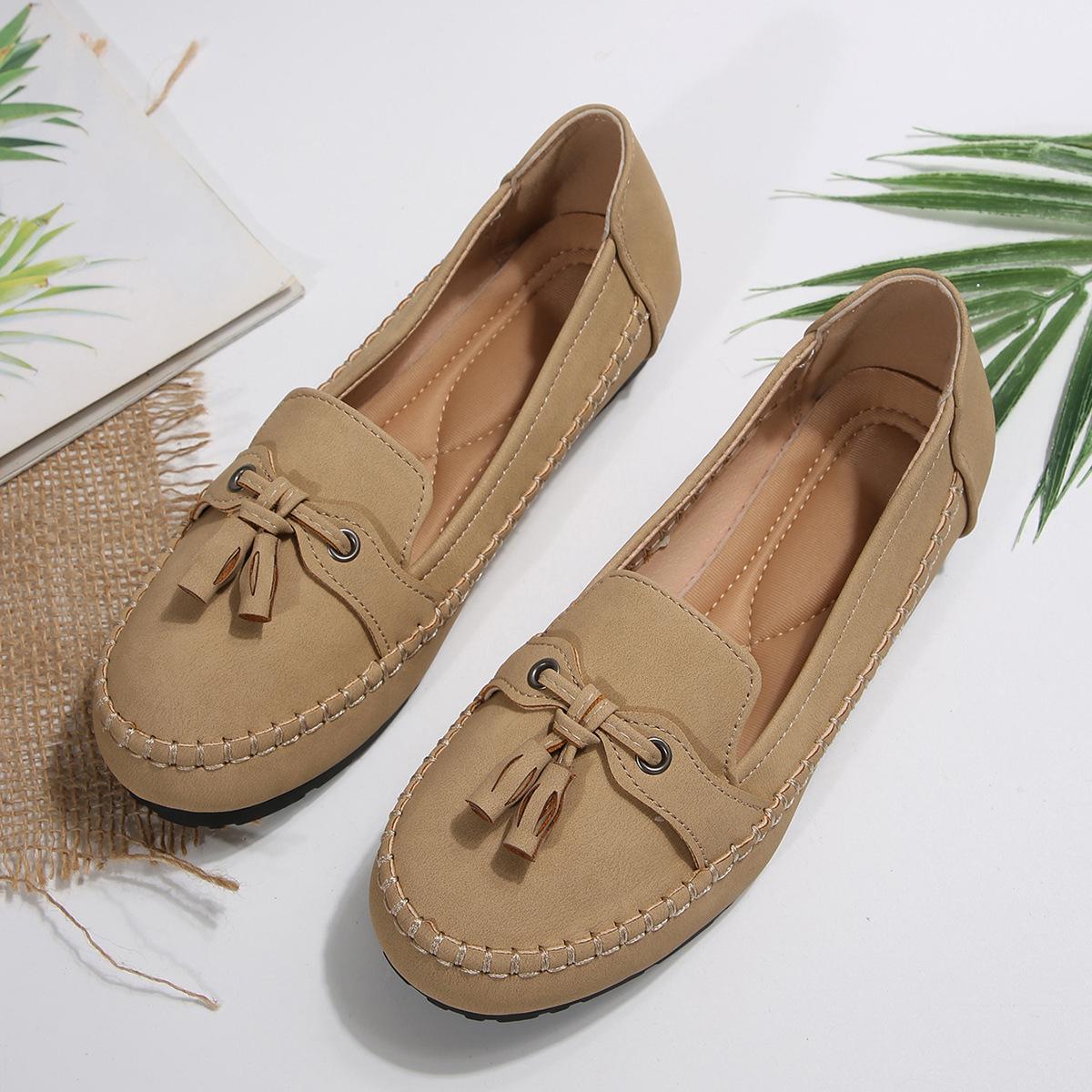 

Женские черные мокасины с бантом и кисточками на мягкой подошве, слипоны для комфорта, весна/осень 2025 42