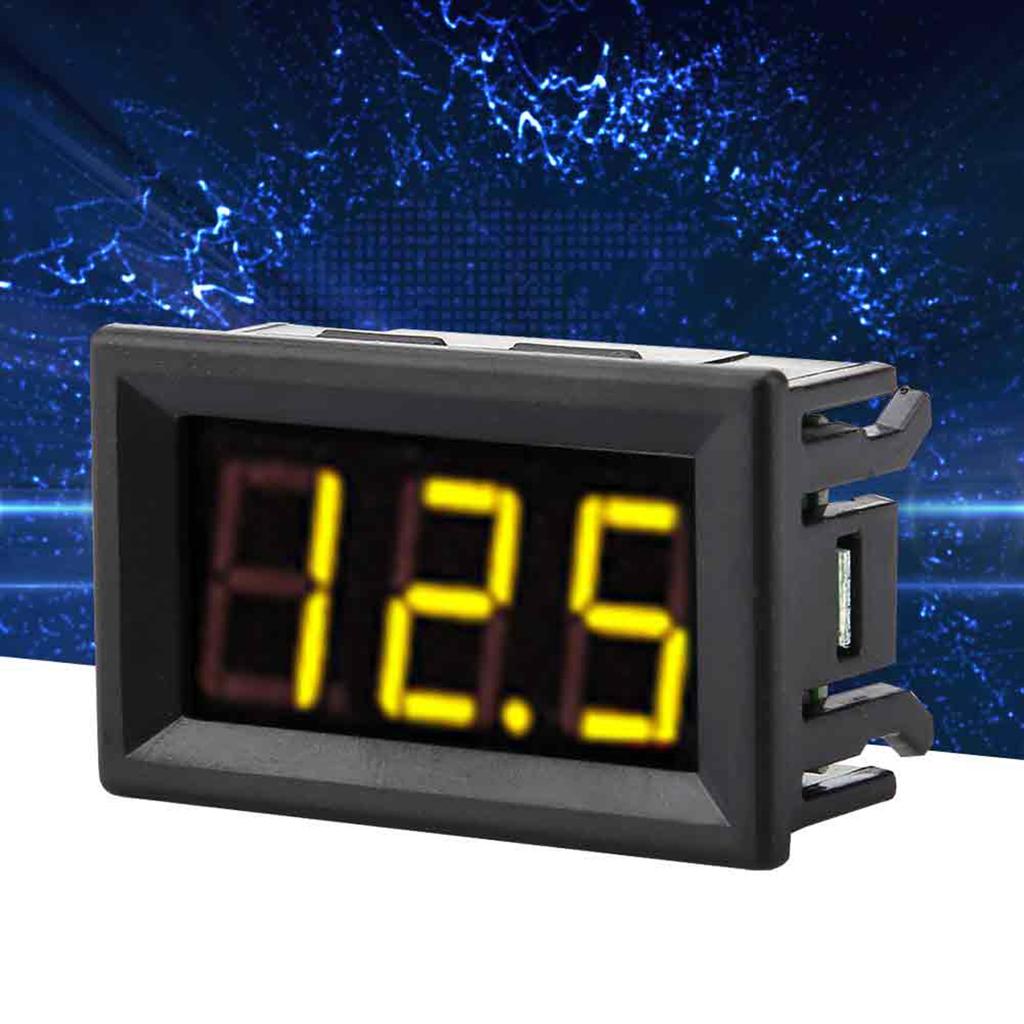 0.56" 3 Wire Digital LED Voltmeter Voltage Meter Panel with Reverse Protection DC0100V (Yellow