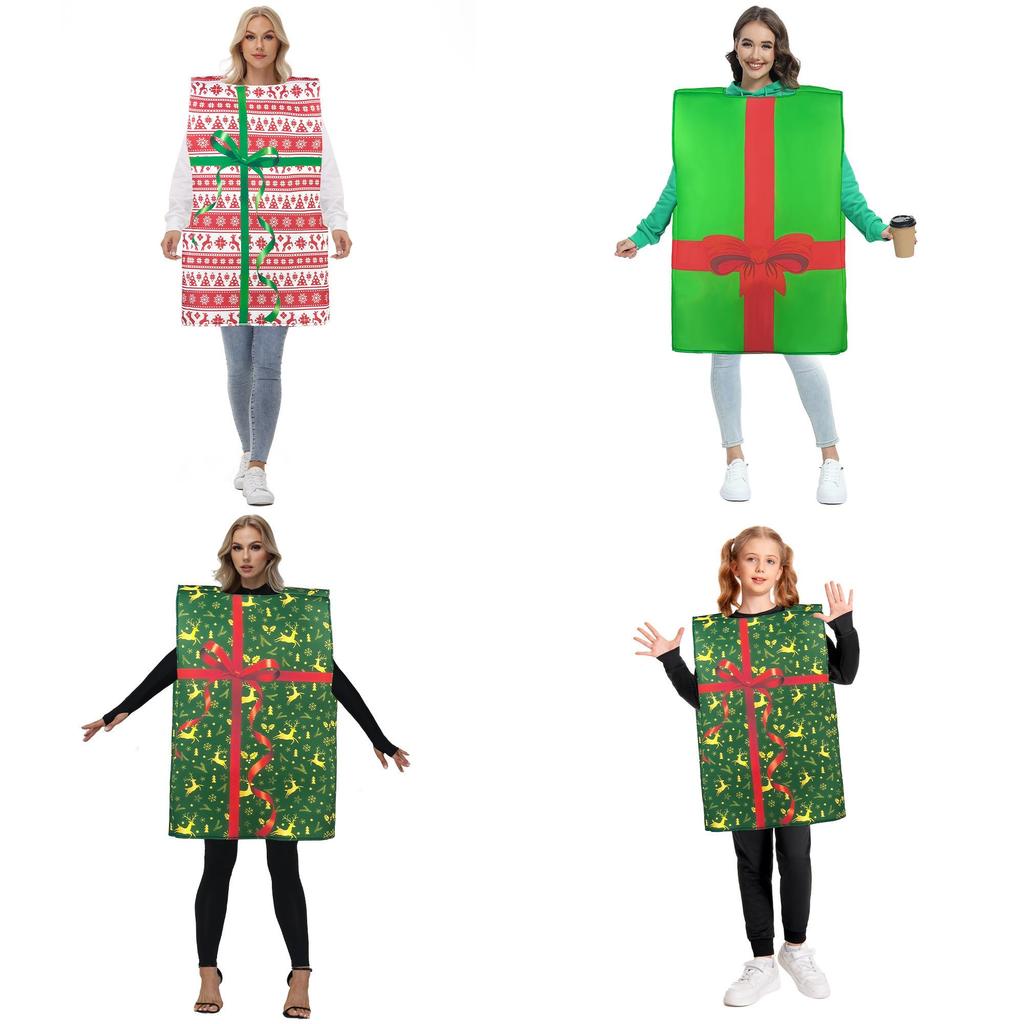 Christmas Family Costume Set With Polyester Fabric For Holiday Parties And Stage Performances