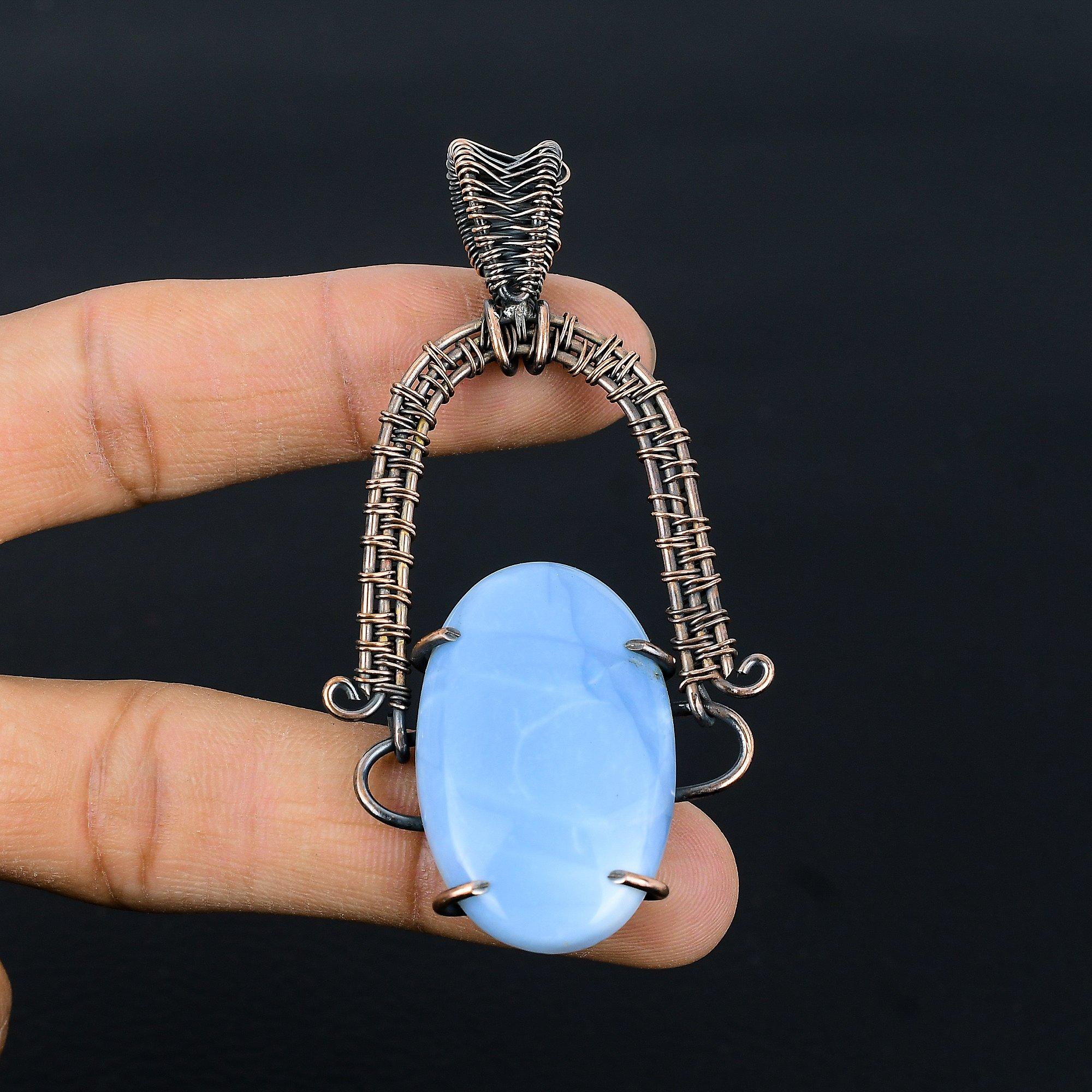 

Подвеска с опалом Оуайхи, Ювелирное изделие, обернутое медной проволокой 999 пробы, Подвеска с драгоценным камнем, Подарок для нее, Изящное ювелирное изделие ручной работы 2.55 Inches