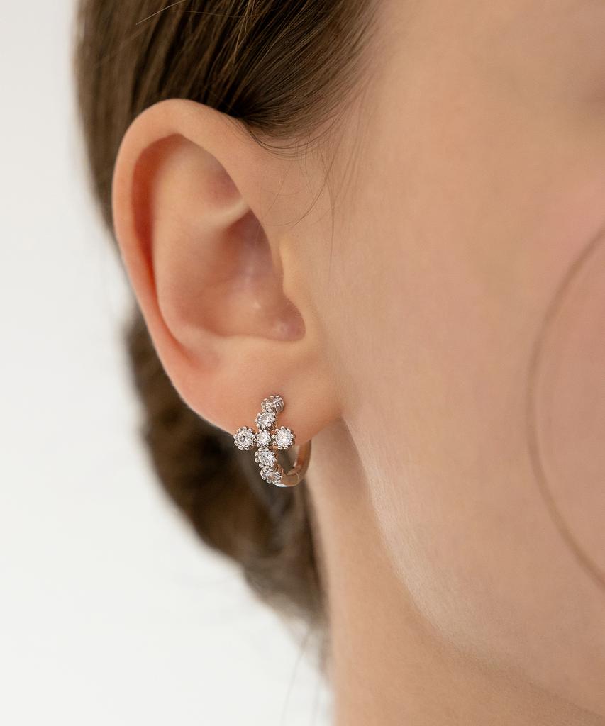 Tatiana Antique Cross Cubic Hoop Earrings Ec3333