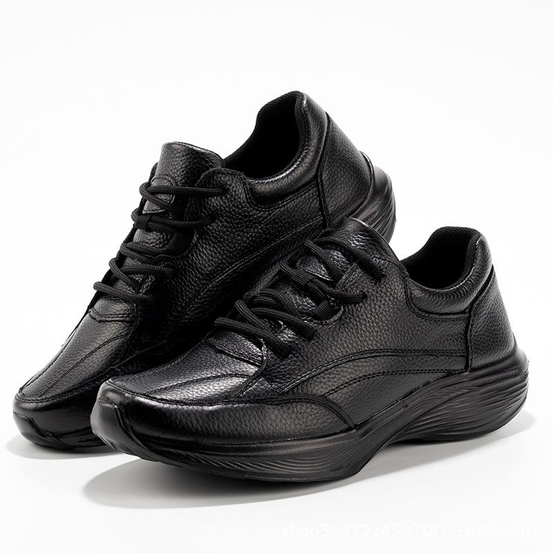 

Мужская модная защитная обувь - Непахнущая натуральная кожа, повседневная спортивная обувь для строительных площадок Black; Size 44