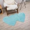 Tappeto in Lana Sintetica a Forma di Cuore Doppio - Tappeto per Soggiorno, Camera da Letto, Divano, Tavolino, Tappetino Spesso per Pavimento