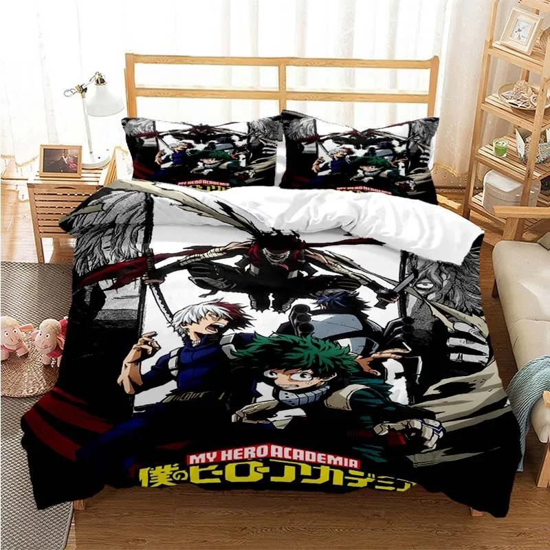 New Anime My Hero Academia Printed Bedding Set Duvet Covers Pillowcases Comforter Bedding Sets Bedclothes Bed Linen Home Textile
