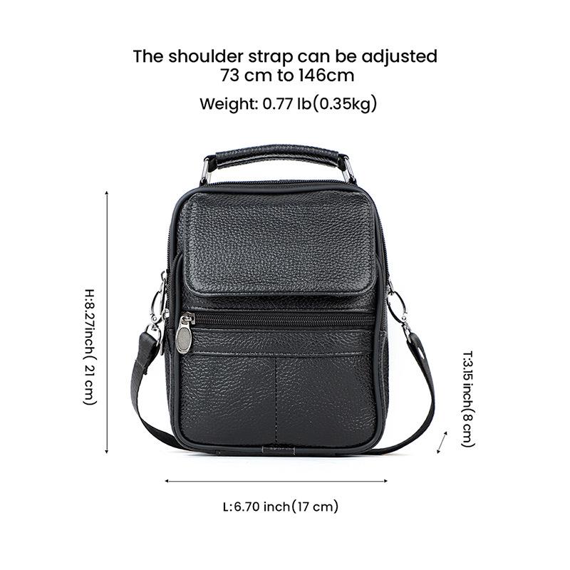 Casual Men's Genuine Leather Crossbody Shoulder Bag - Sporty, Trendy, Cowhide Backpack for Commuting