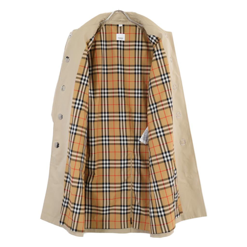 BURBERRY 8016222 Cotton gabardine Horseferry print Nova check soutien collar overcoat coat 36 beigeUsed