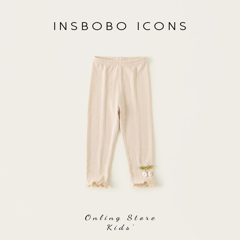 Insbobo Girls  Pants Summer Thin Style Baby Girl Leggings Fashionable Children s Casual Pants Baby Summer Wear New Trendy Style Shallow powder 90