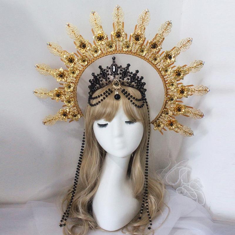 Baroque Luxury Hair Hoop Headwear Gothic Crown Material Package Goddess Pearl Headband Hair Accs for Women Photo