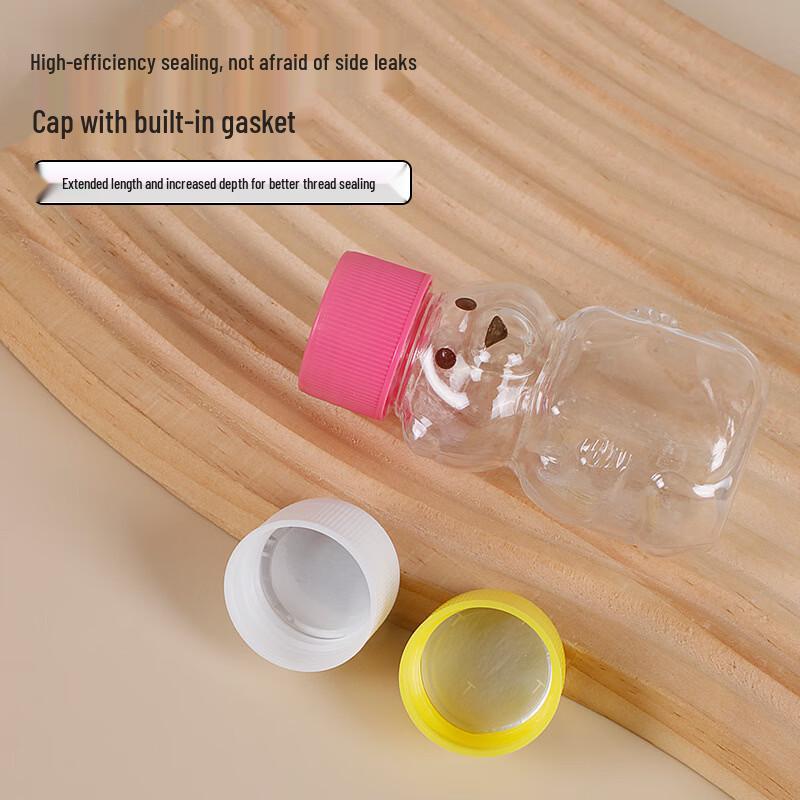 Pabei Disposable Cartoon Bear Juice Bottles (20-Pack)