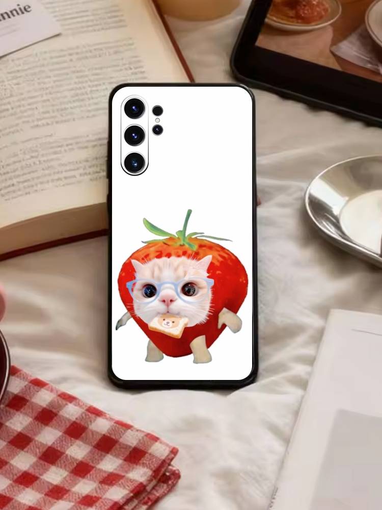Goofy Cats Big Eyes Phone Case For Samsung S26,S25,S24,S23,S22,S21,S20,Plus,Fe,Lite,Others Black Cover