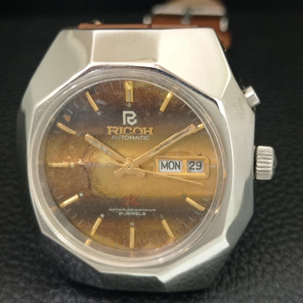 AUTOMATIC VINTAGE RICOH R31 JAPAN MENS ORIGINAL DIAL WATCH a704727-1