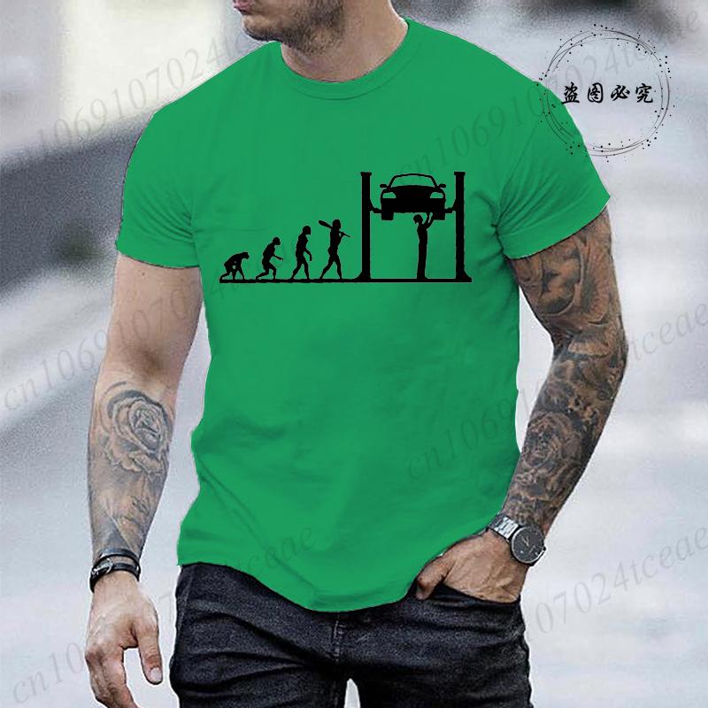 Summer Unisexs Tshirt Funny Car Mechanic Evolution Print TShirts Unisex Loose Cool Oneck T Shirt for Unisex Short Sleeve Unisex Tee S
