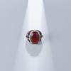 Original Designer Luxury Carnelian Ring. Niche Design Jewelry S925 Silver Inlaid with Natural Gemstone Ring.