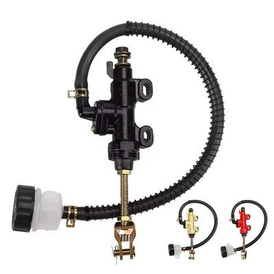 Motorcycle Rear Brake Pump with Fluid Reservoir Cup Foot Hydraulic Refit Rear Brake Master Cylinder Pump