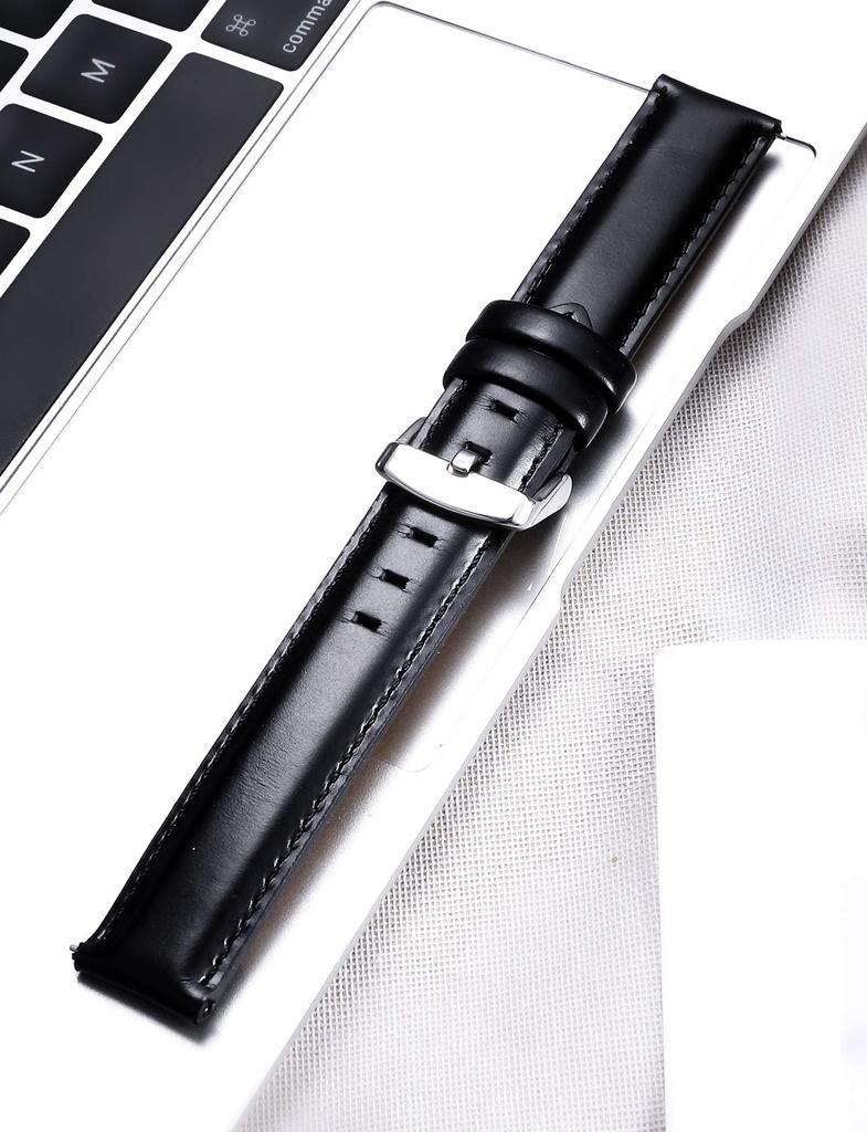 BINLUN Leather Watch Quick Genuine Leather Watch Band for Men and Replacement Leather Watch 3 Colors Includes Adjustment Tool Strap, Release, Women,