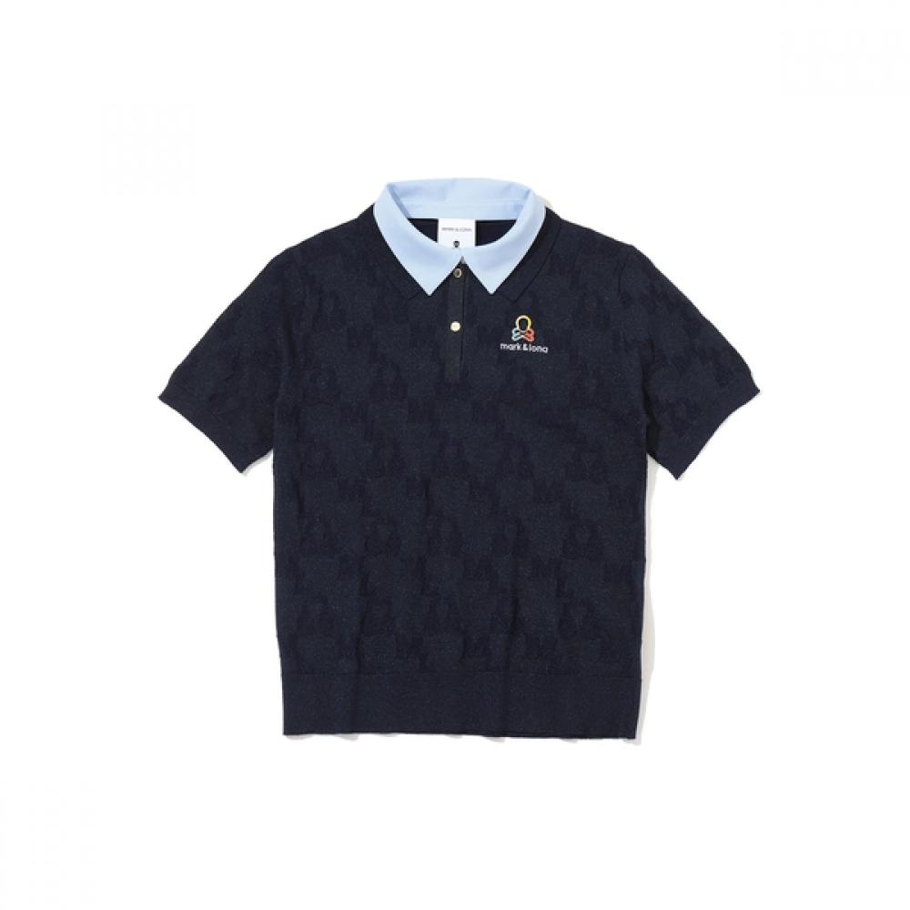 Mark   Lona W Gn Layered Knit Ss Polo  Ls2ib05f 