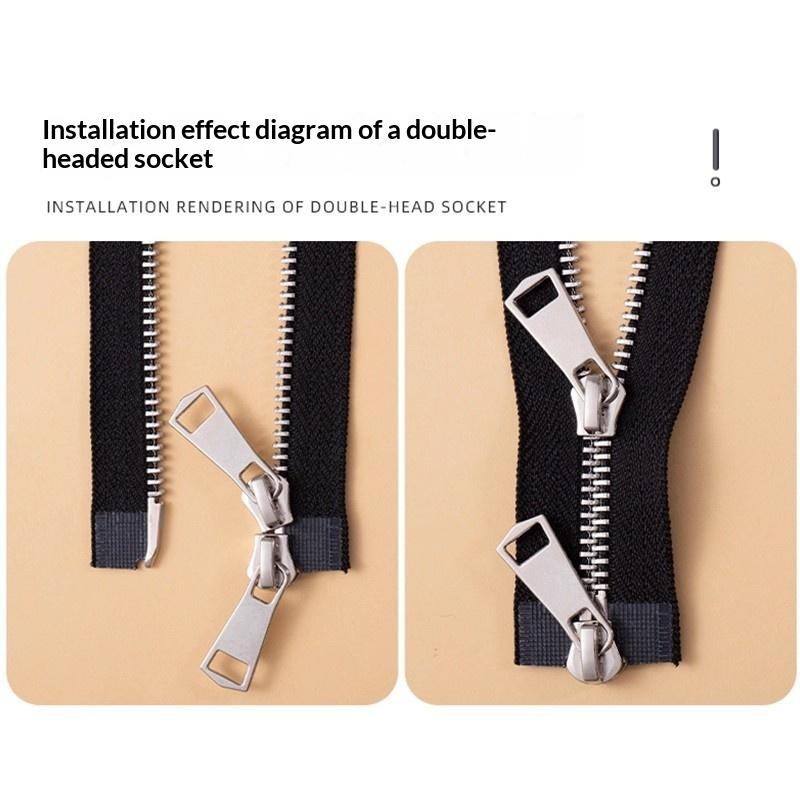 10 Set Non-Slip Stopper Metal Zipper Closure Head Zip End Lock Clothes Zippers Bottom Socket Repair Kit Accessories