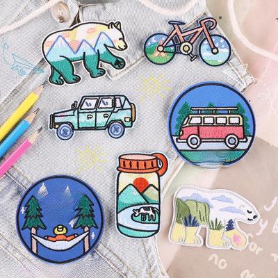 Original Embroidered Camping Style Patch - DIY Adhesive Clothing Accessory