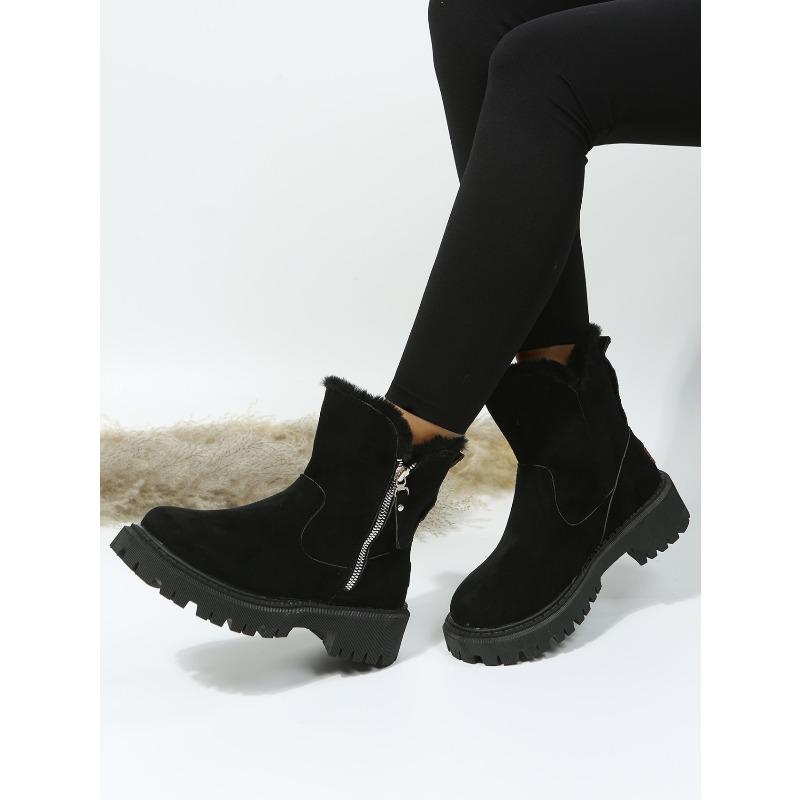Plus Size Women's Snow Boots 2025 Winter New Arrival Fleece-Lined Women's Shoes Warm Boots