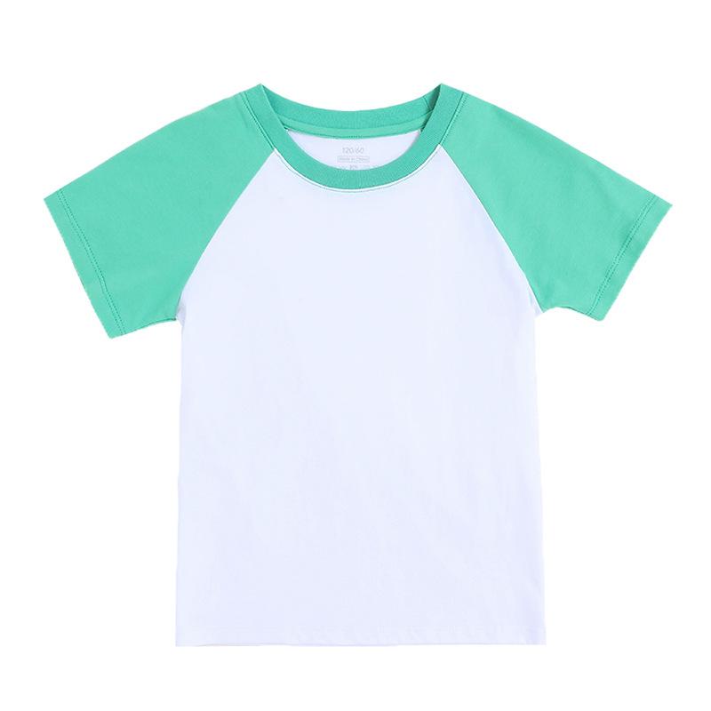 Kids' Raglan Sleeve Pure Cotton T-Shirt - Summer Solid Color, Combed Cotton, Half Sleeve for Girls