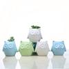 New Japanese And Korean Animal Flower Pot Series, A Variety Of Creative White And Blue Small Flower Pot Ornaments, Owl Succulent Pot