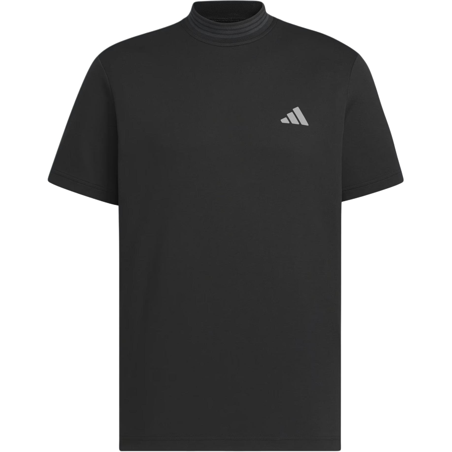 

Adidas SS25 Mock Neck Fashionable Versatile Simple Short Sleeve Polo Shirt Men Tops Black JF6269 L