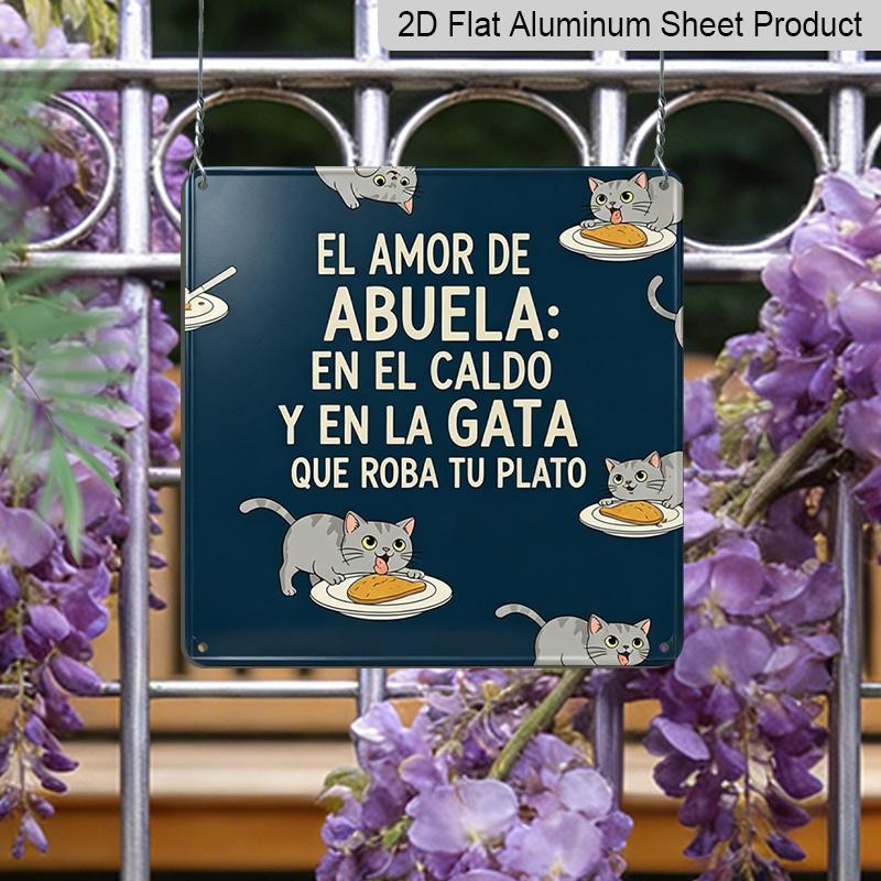 2D Flat- 1pc, Vintage Metal Aluminum Sign From Grandma'S Kitchen, Decorative Plaque and Ornament, Gourmet, Retro Style, Present Food Lovers