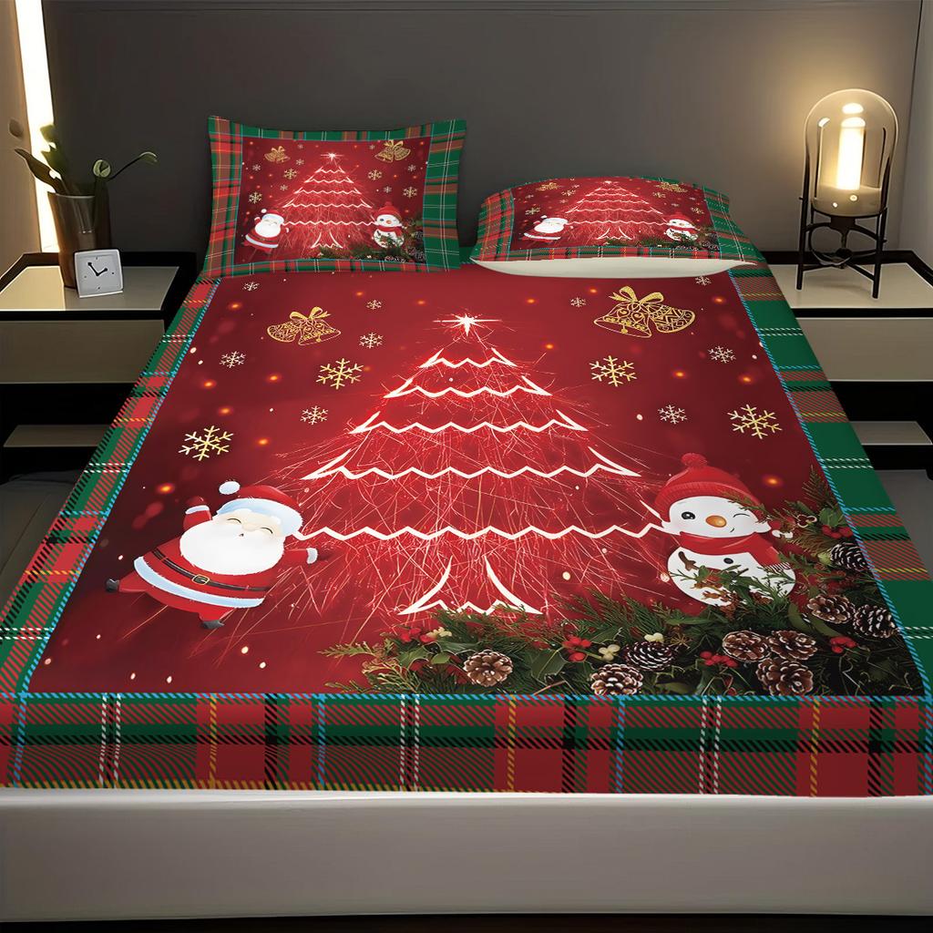 Bedspread Christmas Tree 3D Printed Bedspread Three-Piece Bedroom Bedding