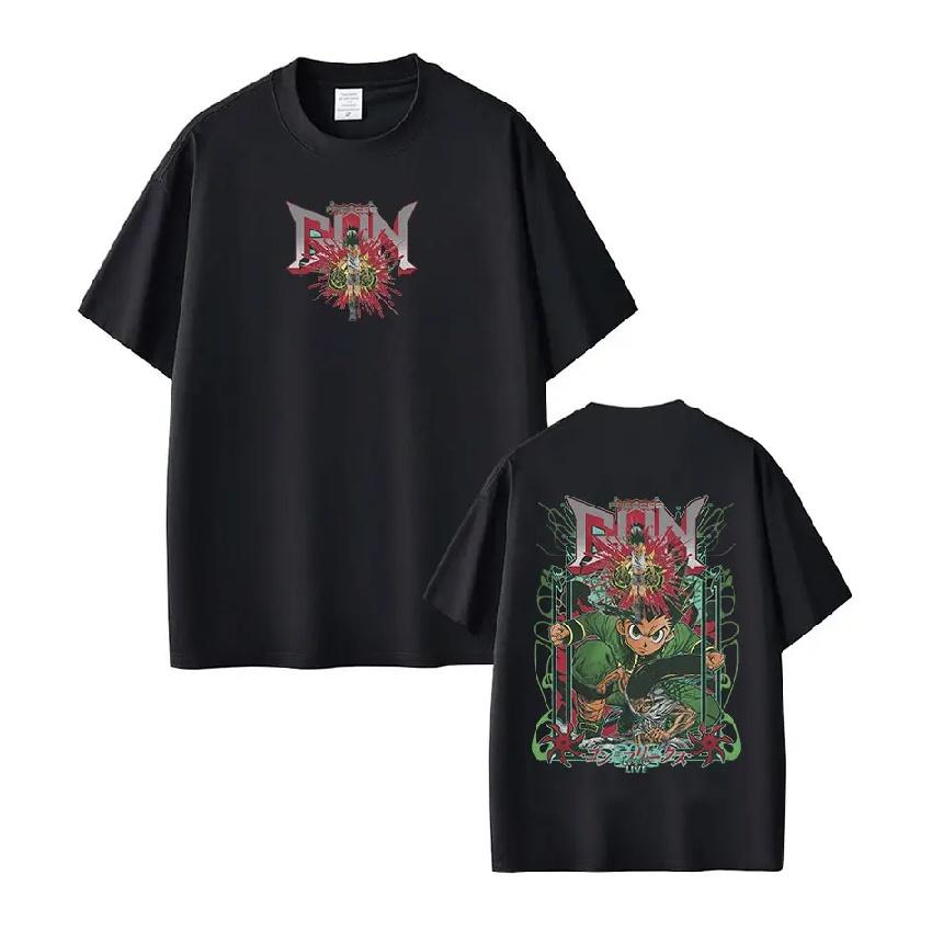 

Anime Hunter X Hunter T Shirt Gon Freecss Manga Graphic Short Sleeve Summer Men Women Cotton Casual Loose T-shirts Streetwear XXXXXL чорний