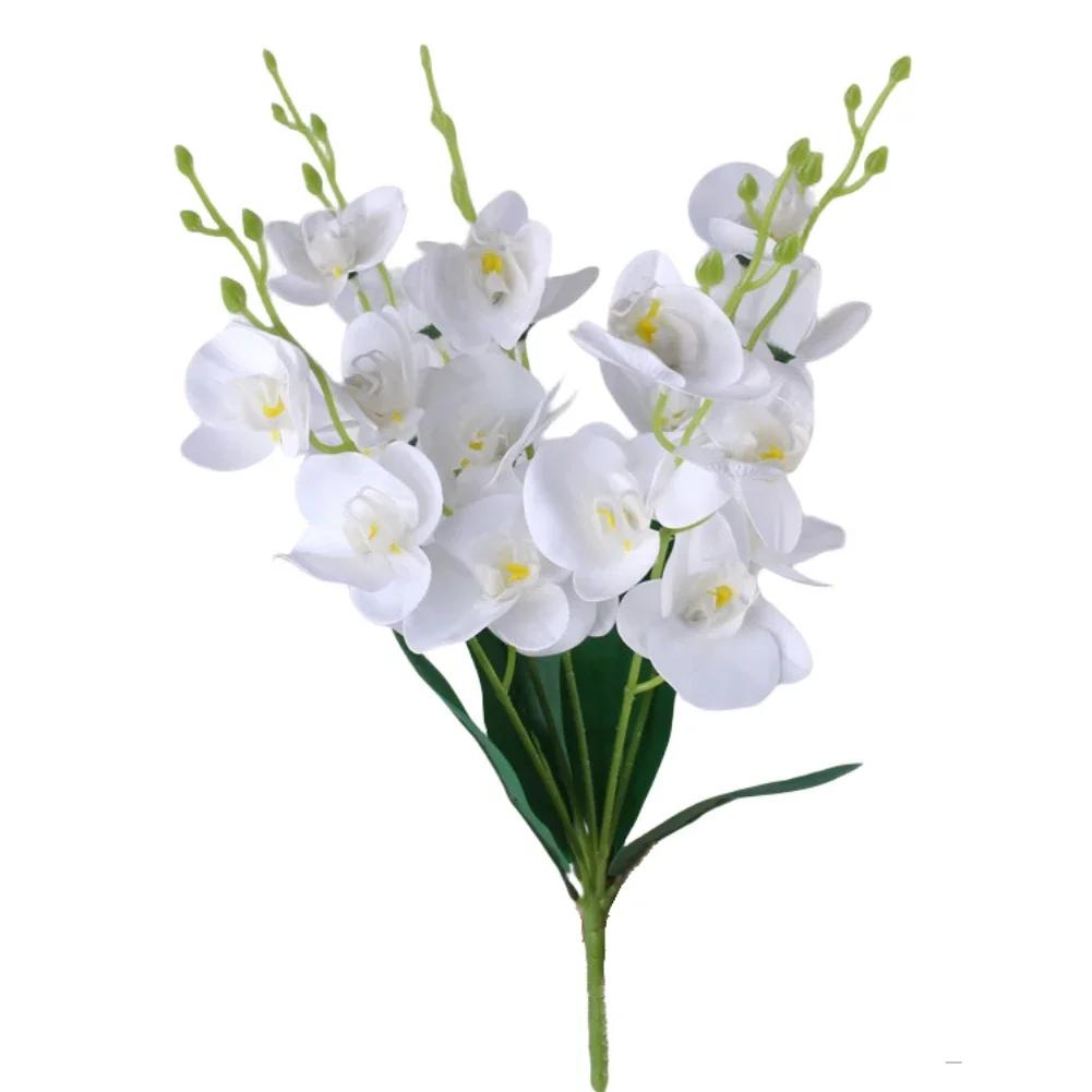 Fake Flower Artificial Flowers Artificial Bouquet Artificial Butterfly Orchids Floral Decoration Home Decor 20 Heads
