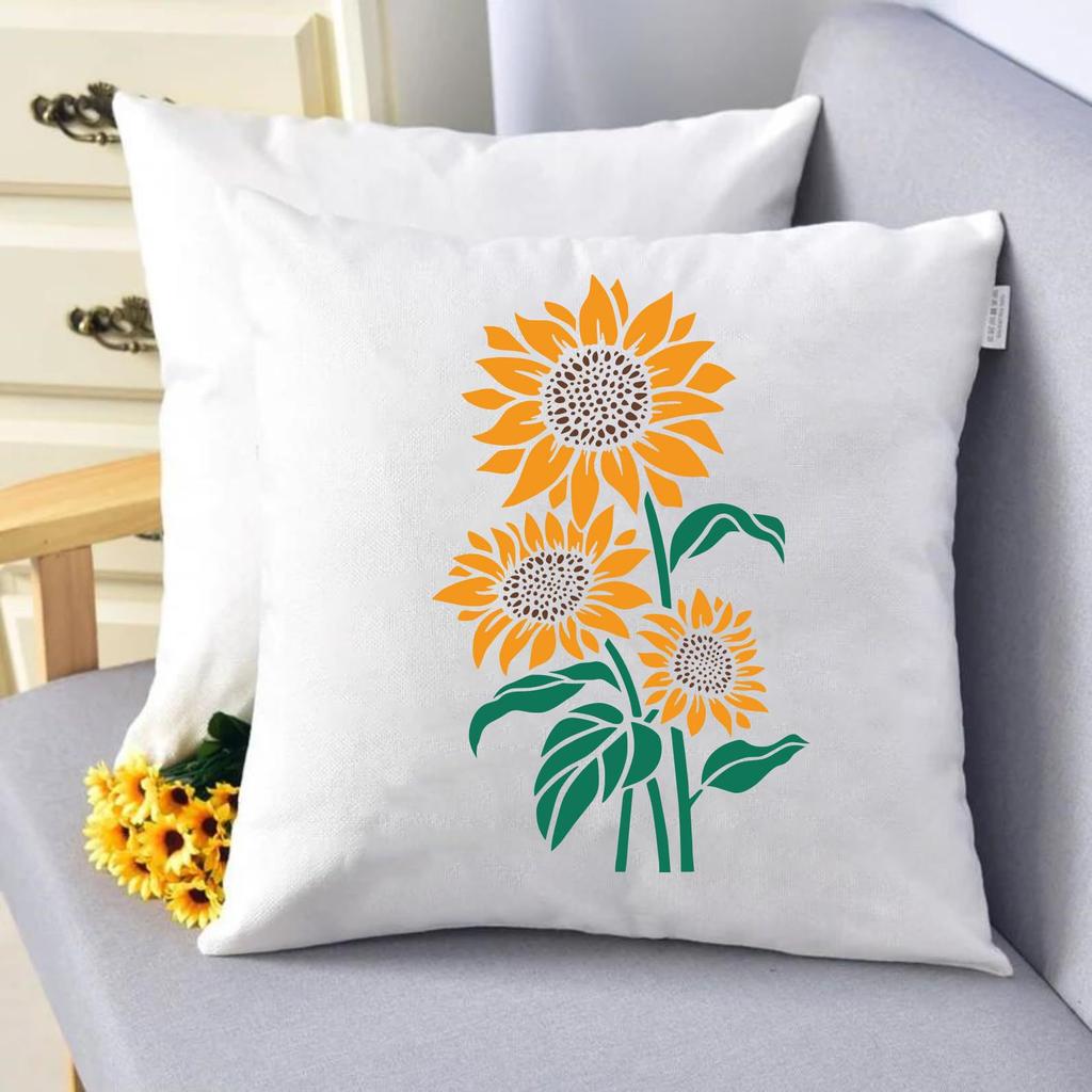 Large, Garden Sunflowers, Flowers, DIY, Hollow Out Painting Template, Made of PET Material, Easy To Clean, Artistic Decoration