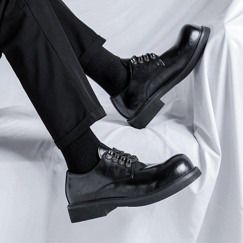 Fashion High Quality Fashionable Leather Shoes for Men New Thick Soled British Workwear Shoes Casual Trendy Shoe Luxury Wedding Shoes