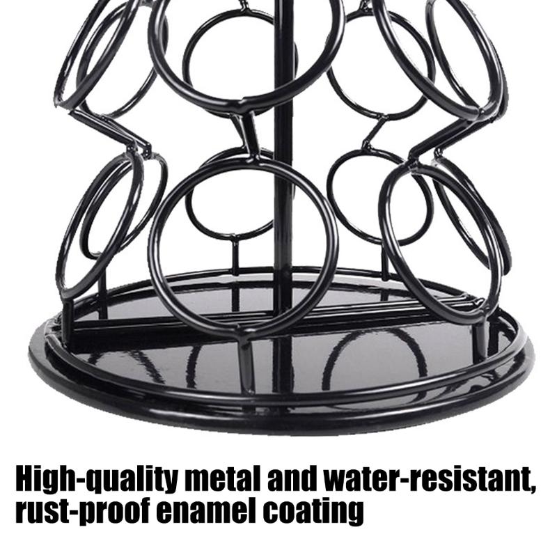 Large Capacity 360 Degree Rotating Coffee Pods Holder Space Saving Iron Storage Solution for Kitchen Countertop