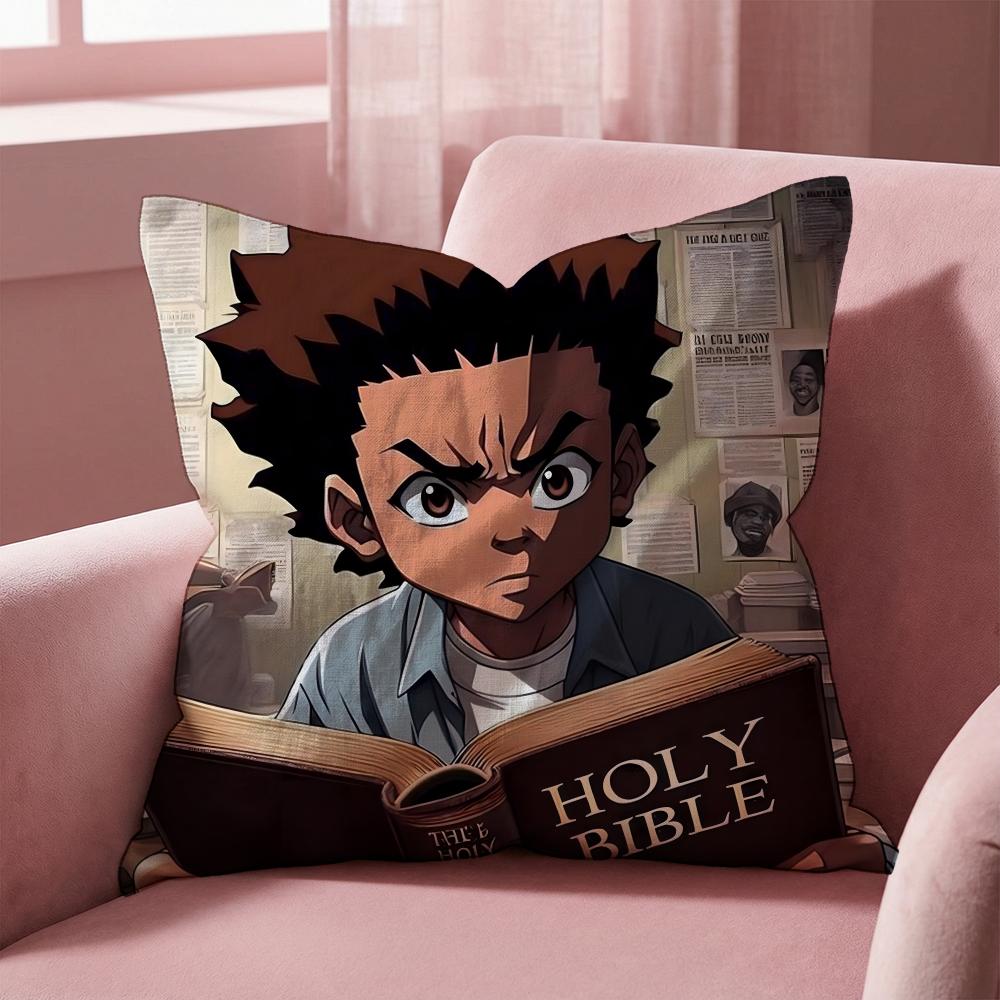 Мультяшная наволочка в стиле ретро  The Boondocks , универсальная наволочка для дома и автомобиля - Двусторонняя, мягкая и прочная для ежедневного использования 30cmx30cm