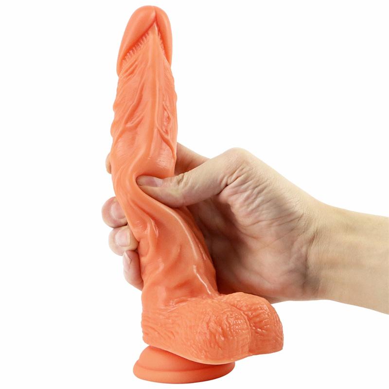 Soft Elbow Double Layer Liquid Silicone Penis Large Simulation Female Masturbation Device Manual Adult Sex Products
