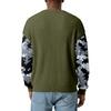 Men's Camouflage Stylish V-Neck Ribbed Textured Long-Sleeve T-Shirt