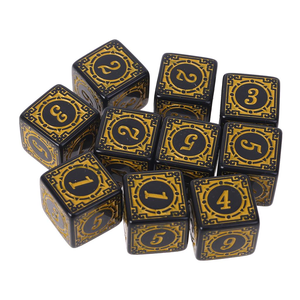 10 Piezas Dados Poliédricos Acrílicos Únicos Bordes Cuadrados Dados de Rol Dados de Juego de Mesa de 6 Caras Superficie Lisa