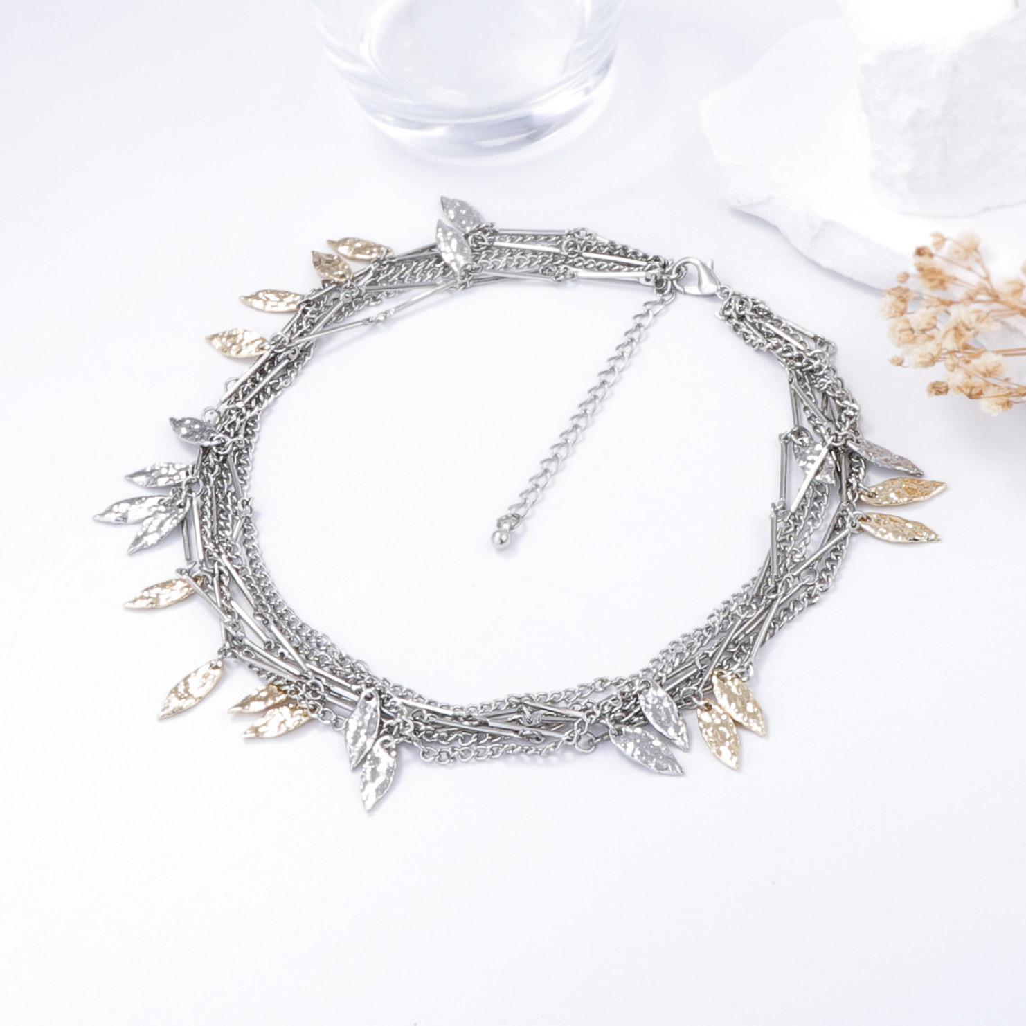 Стиль Ins, легкая роскошь, высококачественный, модный, простой, многослойная цепочка, кулон-лист, цепочка на ключицу