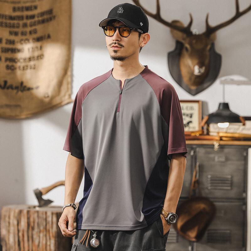 

Jay Leno Men s Quick-Dry Colorblock Ice Silk Polo Shirt M