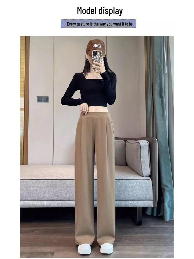 Ice Silk Wide-Leg Plus-Size Women's Summer Slimming Casual Pants